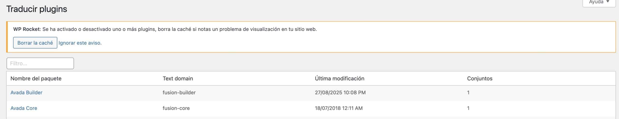 Traducir avada builder